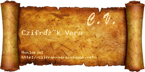 Czifrák Vera névjegykártya